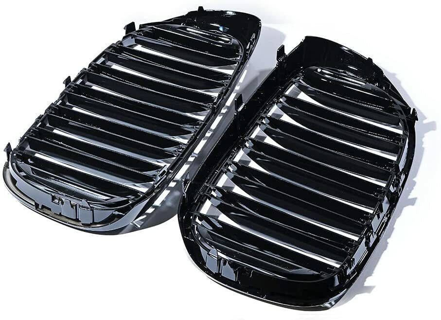 FOR BMW 7 SERIES 15-19 G11 G12 KIDNEY TWIN GRILL GRILLE GLOSS BLACK DUAL LINE