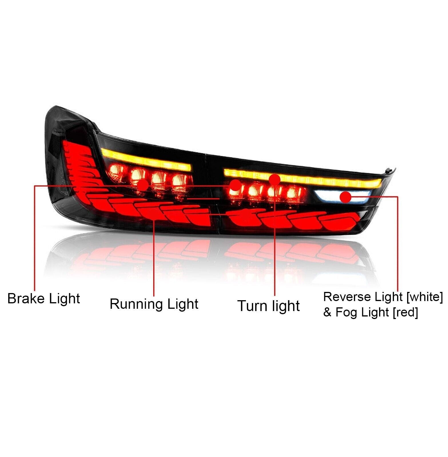 FULL LED TAIL LIGHTS LAMP LAMPS FOR BMW 3 SERIES G20 G80 GTS 2019+ W/ANIMATION