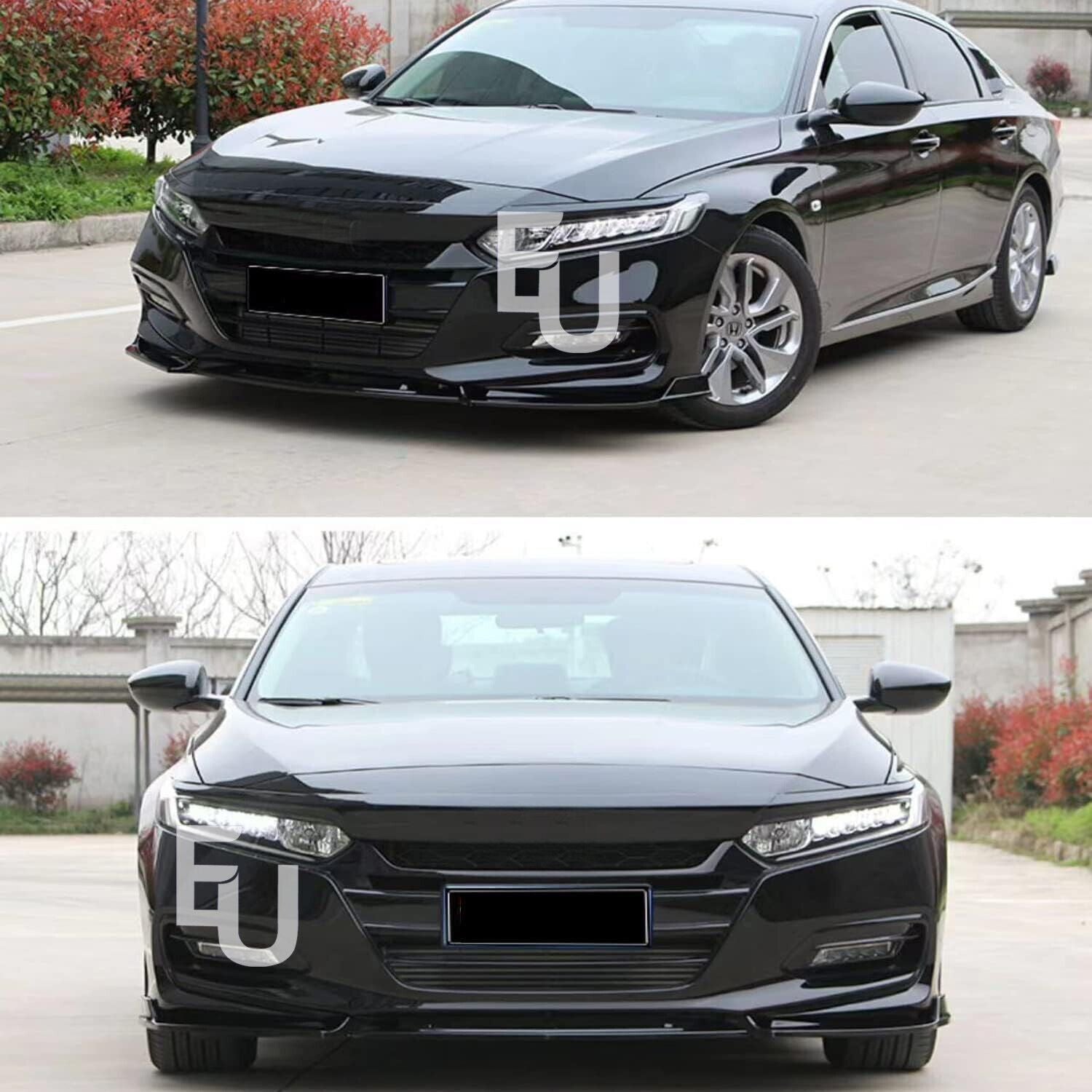 FOR HONDA ACCORD FRONT SPLITTER SPOILER LIP GLOSS BLACK 2018-2021