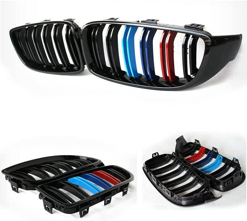FOR BMW 4 COUPE CONVERTIBLE F32 F33 F36 F82 F80 DOUBLE BAR M4 GRILL GRILLE BLACK