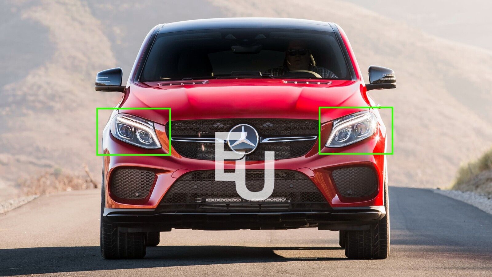 PAIR HEADLIGHT LENS HEADLAMP COVER FOR MERCEDES-BENZ GLE CLASS W166 2015-2019