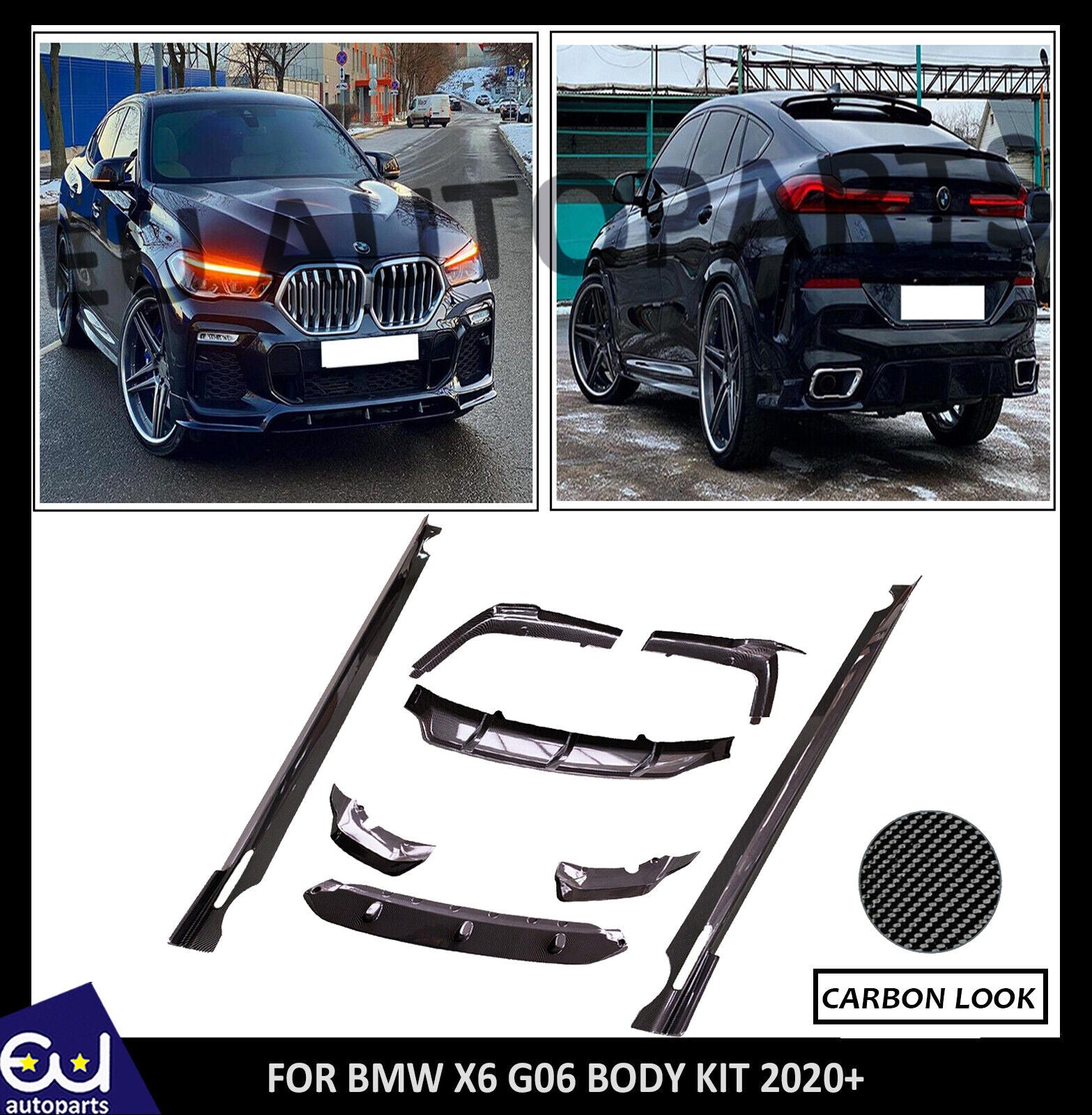 FOR BMW X6 G06 AERO BODYKIT BODY KIT FRONT SPLITTER LIP REAR DIFFUSER SIDE SKIRT
