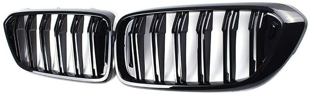FOR BMW 6 SERIES GT G32 DOUBLE SLAT FRONT KIDNEY GRILLE GLOSS BLACK 2017-2020
