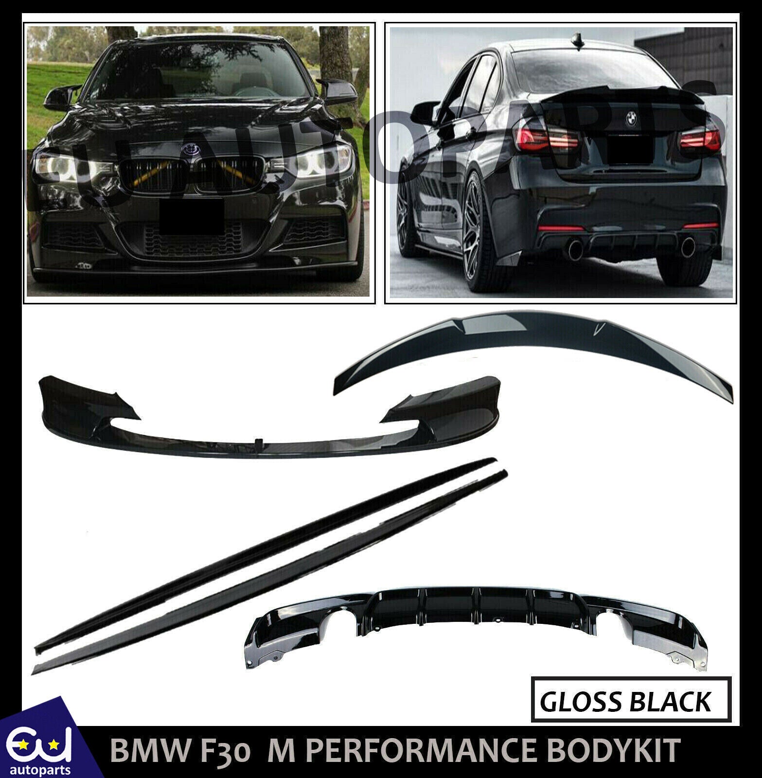 FOR BMW F30 M PERFORMANCE BODYKIT BODY KIT FRONT SPLITTER REAR DIFFUSE