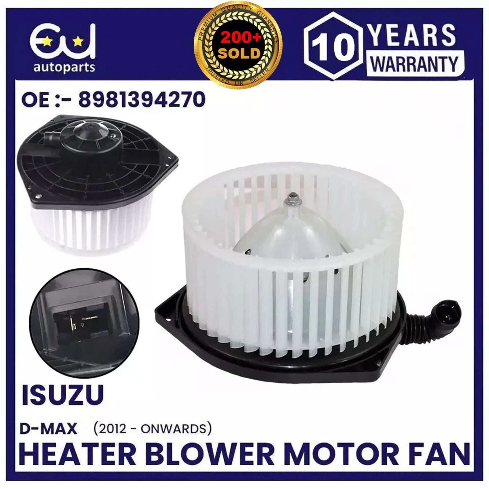 HEATER BLOWER MOTOR FAN FOR ISUZU D-MAX II MK2 1.9 2.5 DIESEL 8981394270 2012-ON