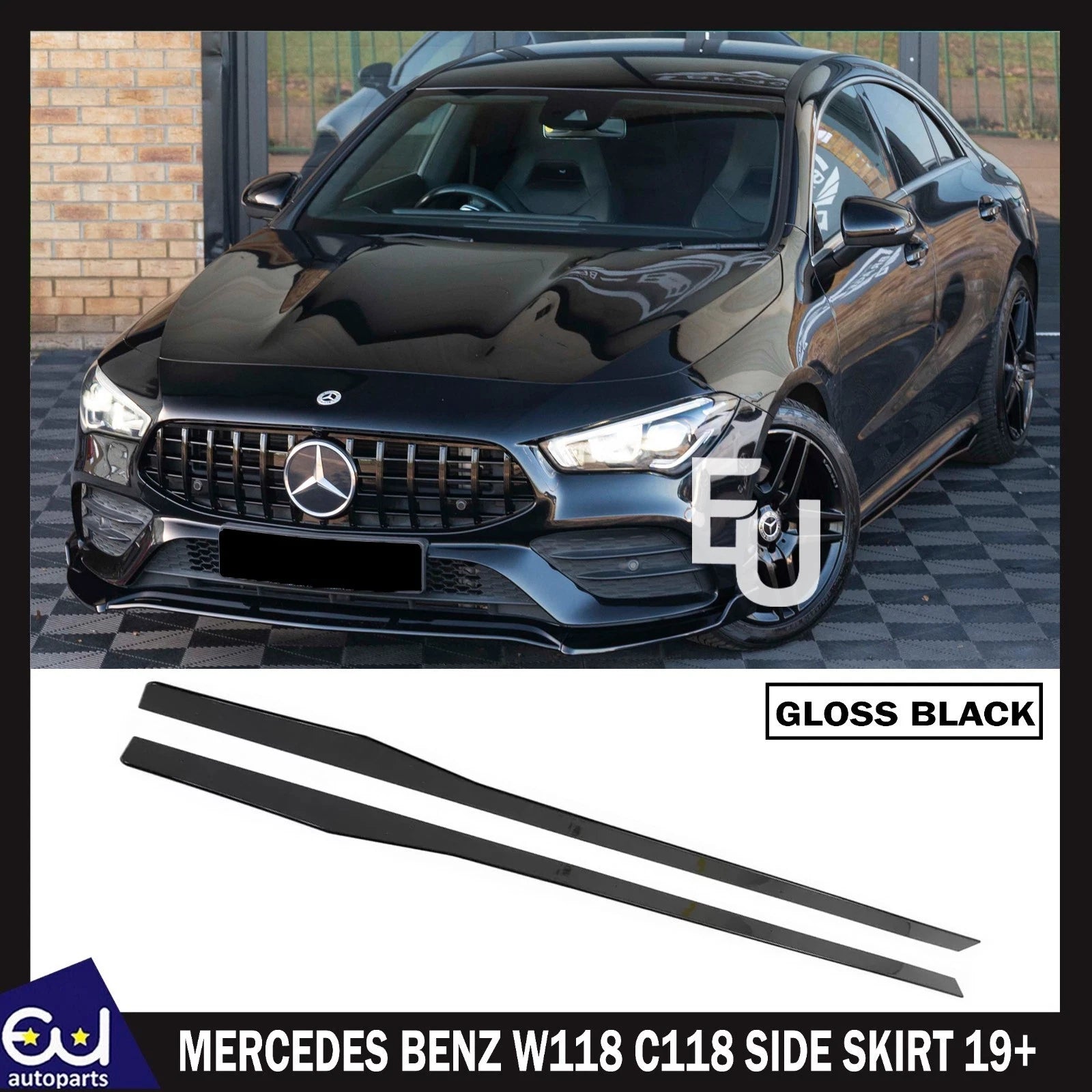 FOR MERCEDES BENZ W118 C118 W177 SIDE SKIRTS EXTENSIONS BLADE LIP AMG 19+ GLOSS