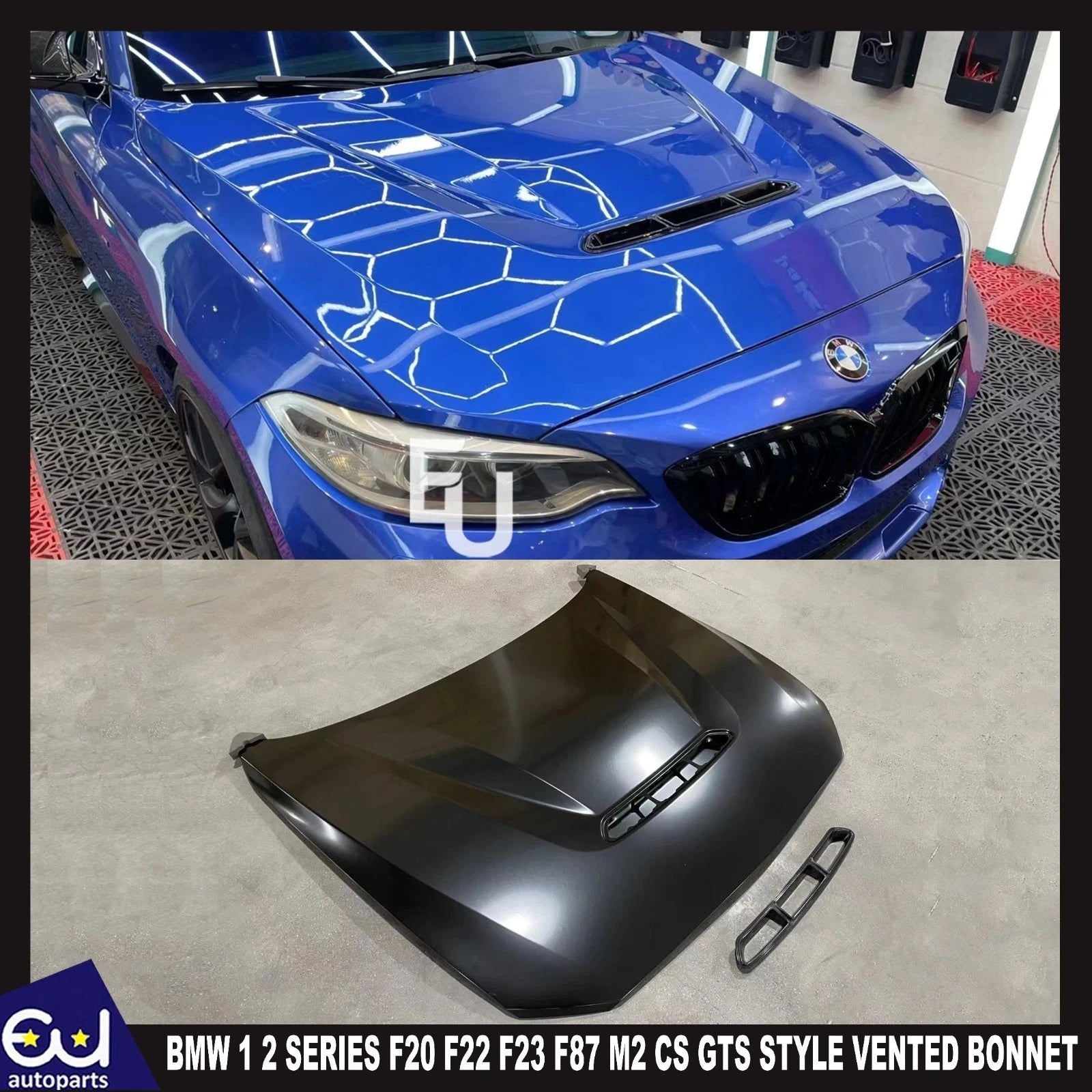 M2 CS GTS STYLE VENTED BONNET SCOOP HOOD BMW 1 2 SERIES F20 15-18 F22 F23 F87 M2