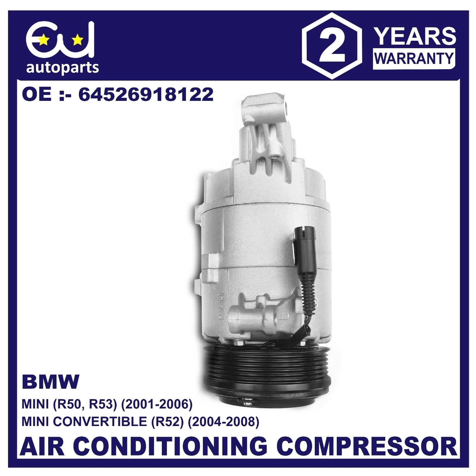 AIR CONDITIONING COMPRESSOR FOR MINI COOPER R50 R52 R53 2001-2008 64521171310