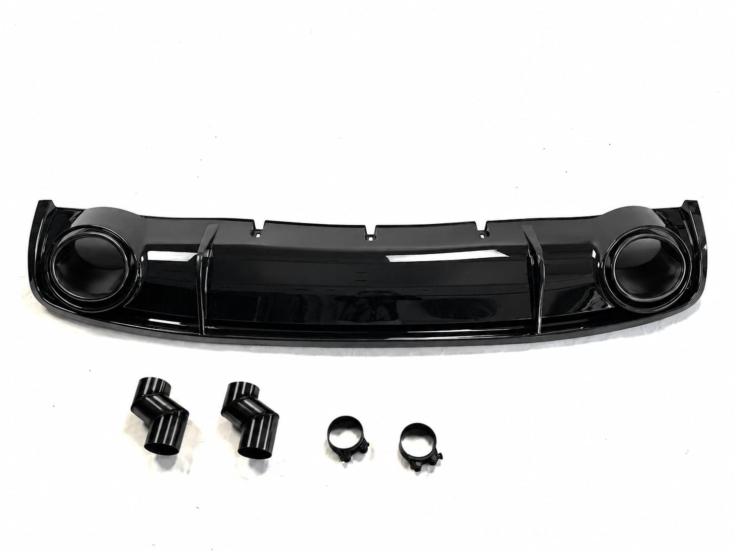 FOR AUDI A4 B8.5 STANDARD RS4 LOOK LCI REAR DIFFUSER W/TAILPIPE BLACK 2012-2015