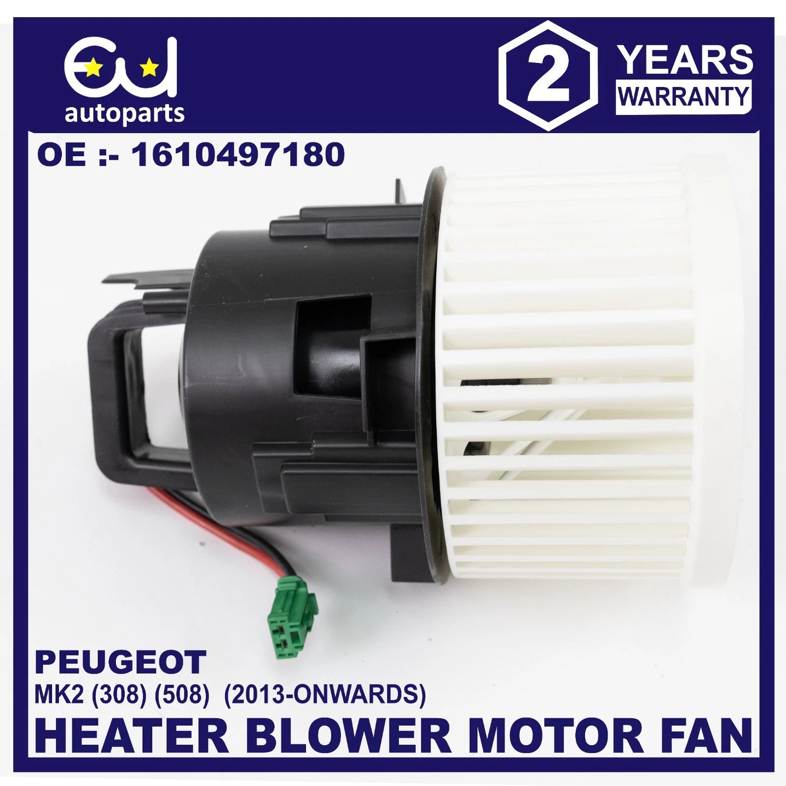 HEATER BLOWER MOTOR FAN FOR PEUGEOT 308 Mk2 1.6 1.2 1610497180 2013 - ONWARDS