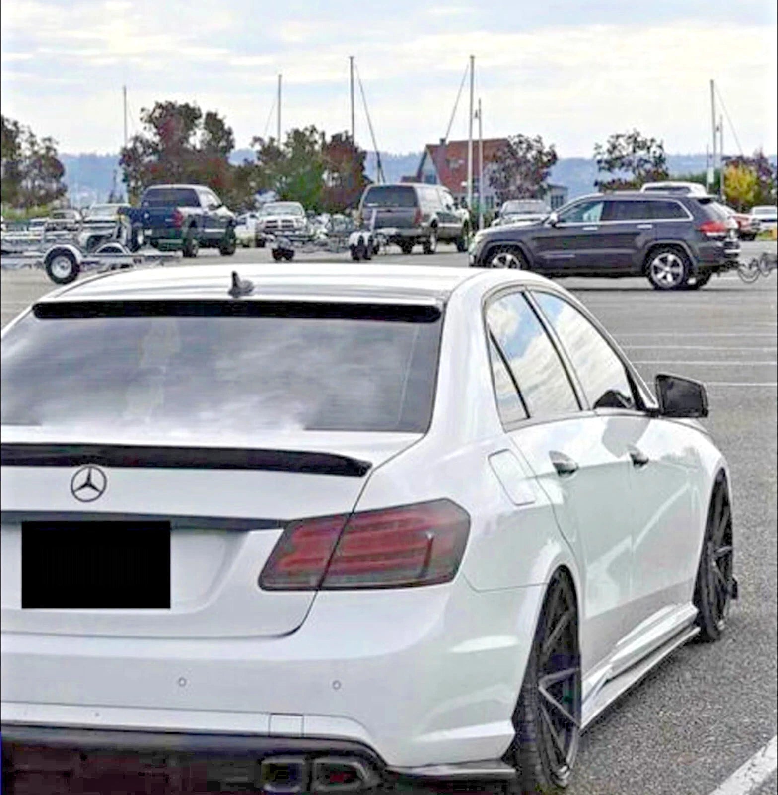 FOR MERCEDES E CLASS W212 REAR WINDOW ROOF SPOILER AMG STYLE GLOSS BLACK 09-16