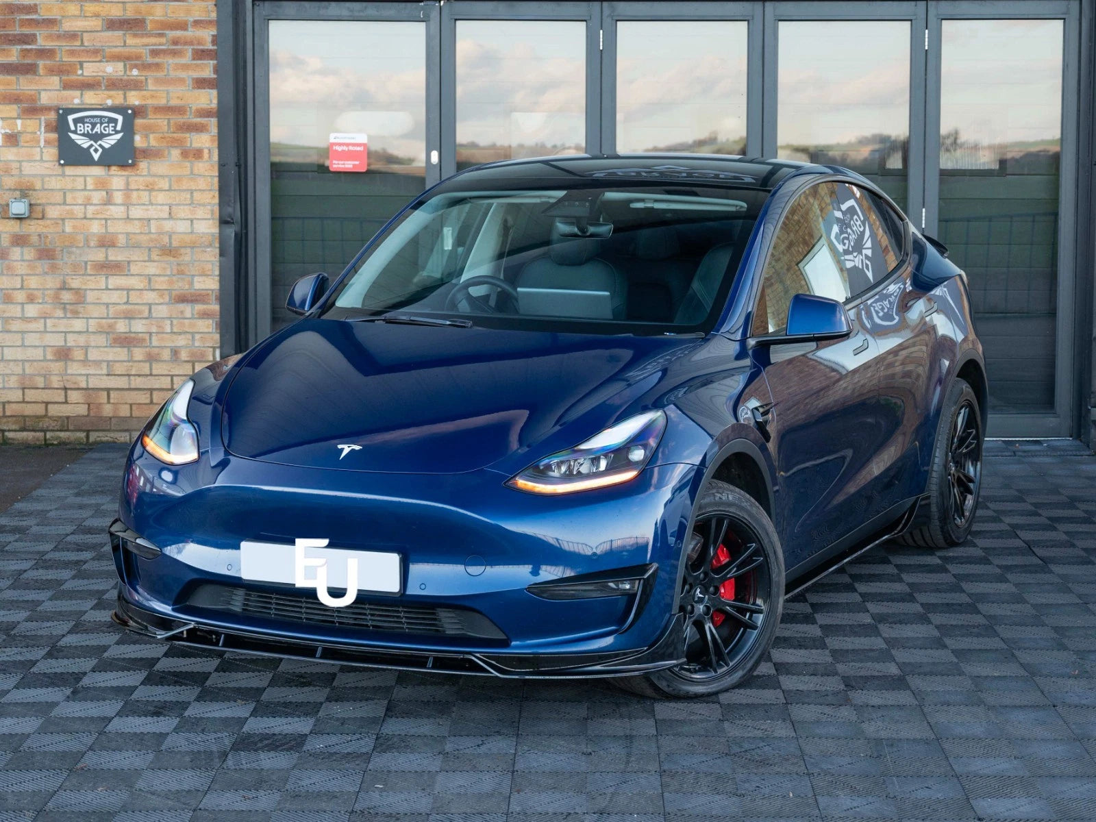 FOR TESLA MODEL Y FRONT BUMPER SPLITTER LIP SPOILER GLOSS BLACK 2020-2023