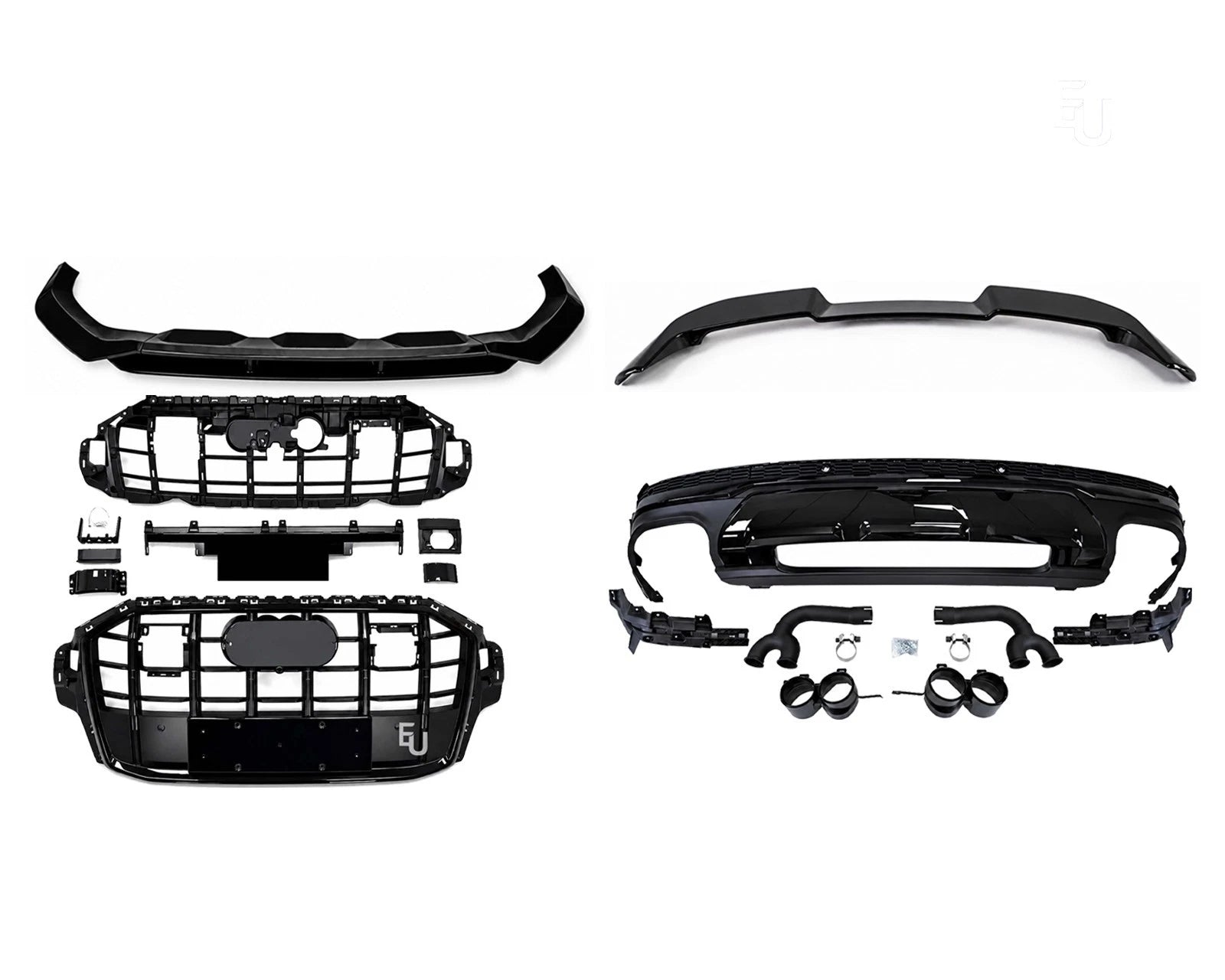 SQ7 CONVERSION BODYKIT FRONT SPLITTER REAR DIFFUSER LCI FOR AUDI Q7 S-LINE 2020+