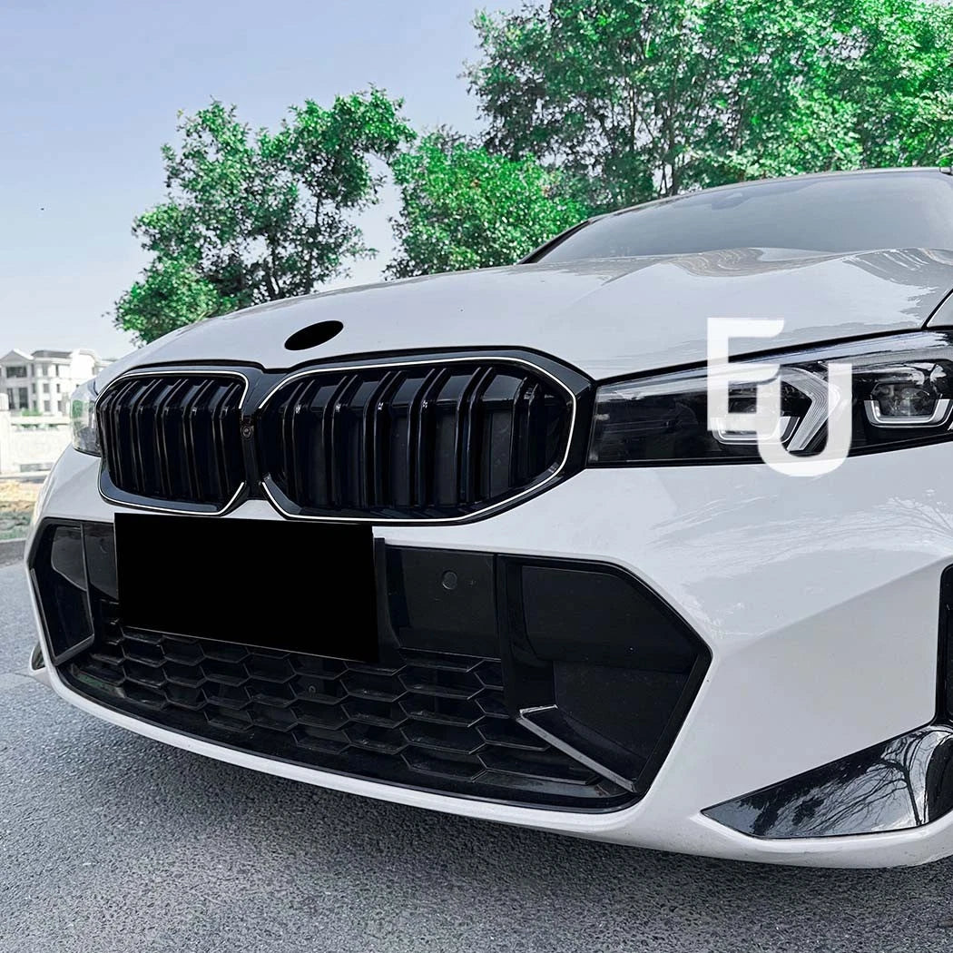 DOUBLE SLAT FOR BMW 3 SERIES G20 G21 LCI LED KIDNEY GRILL GRILLE BLACK 2022+