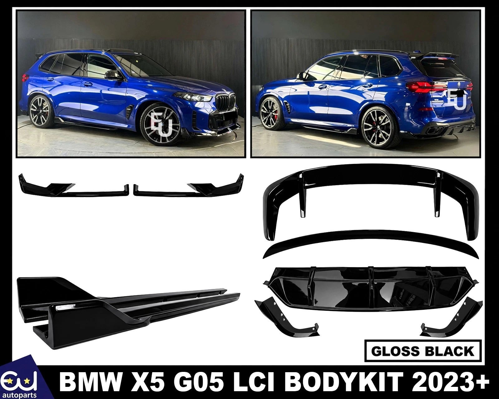 FOR BMW X5 G05 LCI M SPORT AERO BODY KIT BODYKIT REAR DIFFUSER FRONT SPLITTER