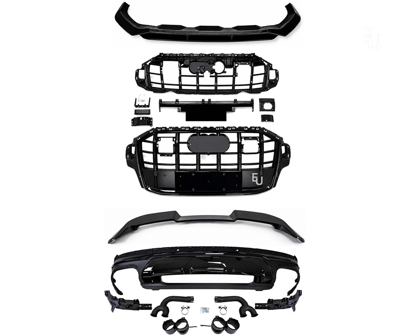 SQ7 CONVERSION BODYKIT FRONT SPLITTER REAR DIFFUSER LCI FOR AUDI Q7 S-LINE 2020+