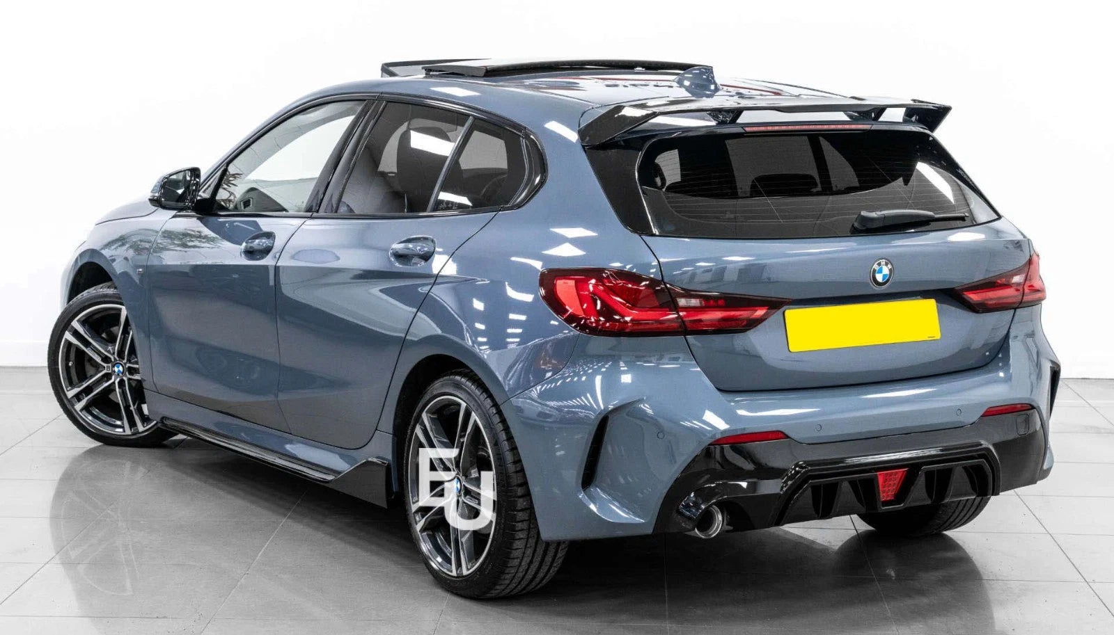 FOR BMW 1 SERIES F40 REAR LED DIFFUSER M SPORT SINGLE EXHAUST GLOSS BLACK 2019+