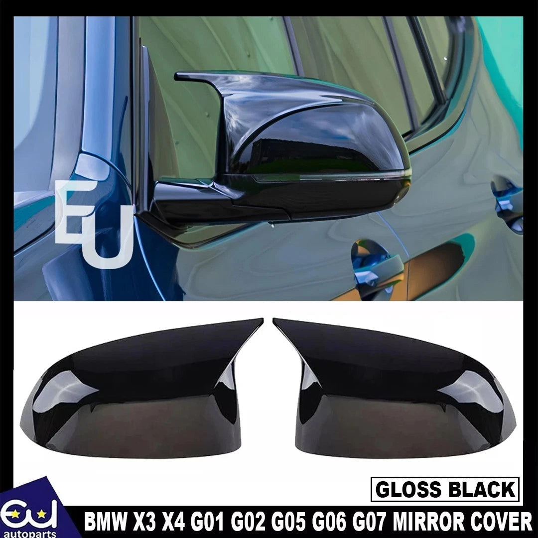 Gloss Black Side Mirror Covers – Set Of 2 – Fits BMW X3 G01 X4 G02 X5 G05 X6 G06 X7 G07 – M Look Style