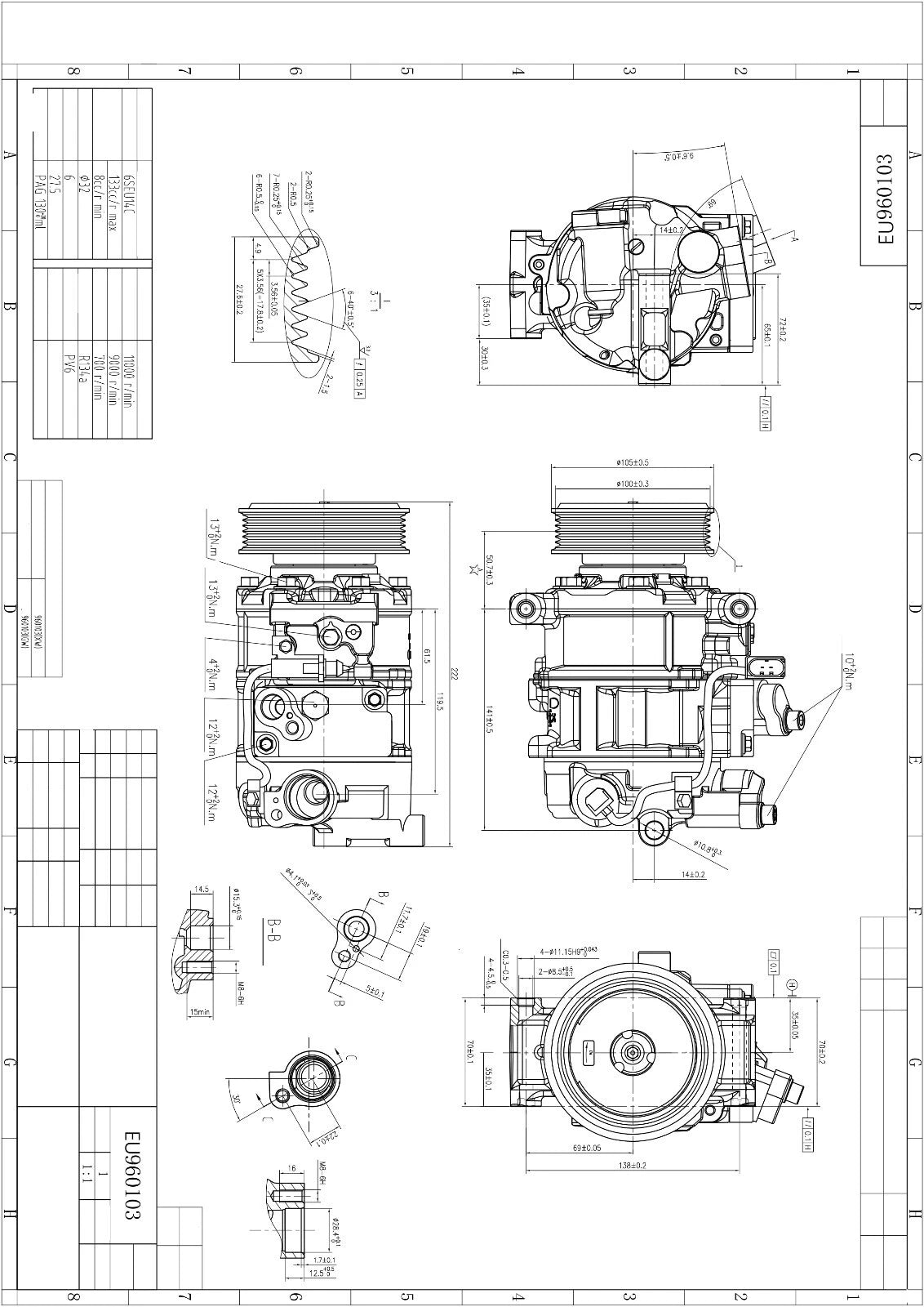 AIR CON AC COMPRESSOR PUMP FOR AUDI A4 B8 8K A5 8T A6 C5 A8 Q5 8RB DCP02014
