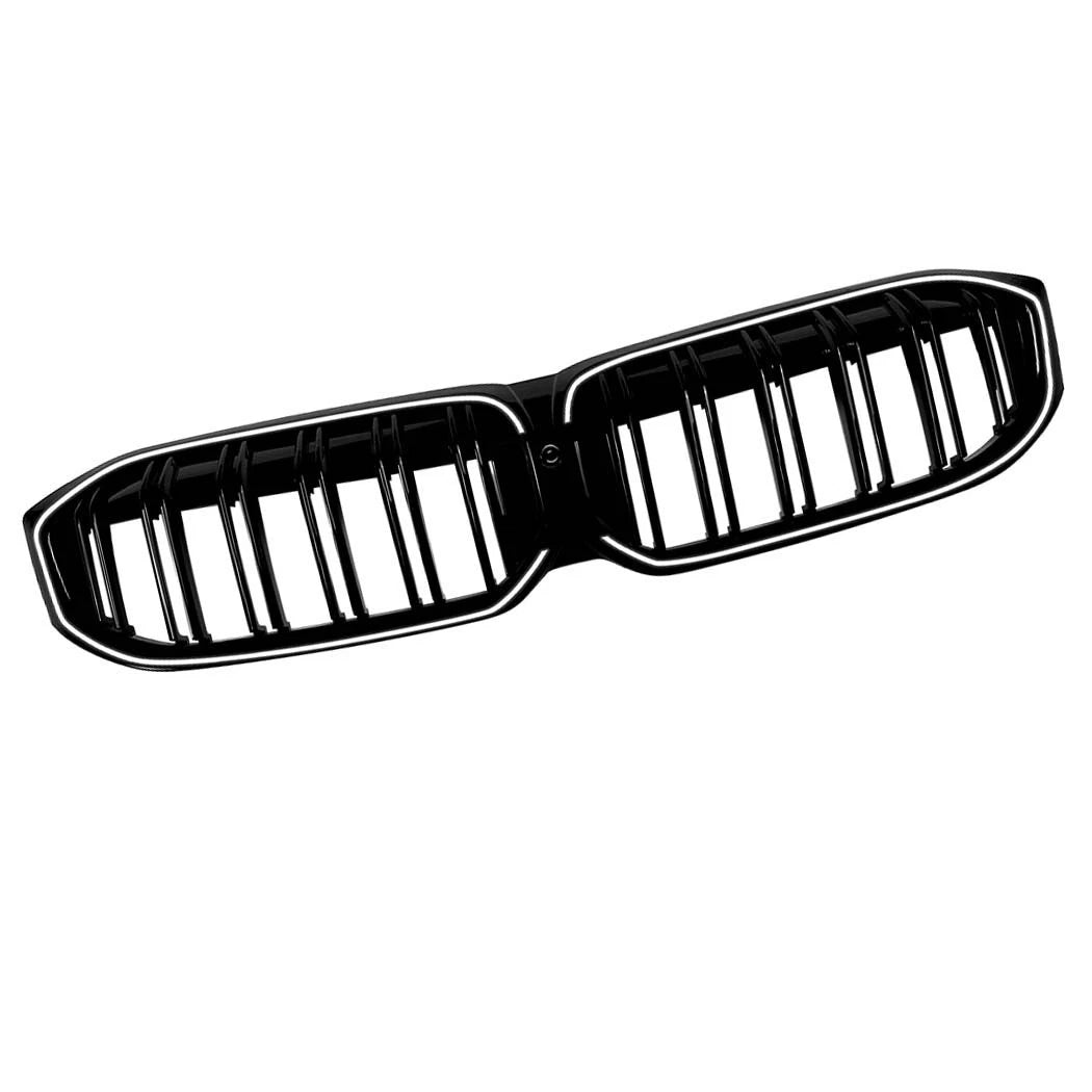 DOUBLE SLAT FOR BMW 3 SERIES G20 G21 LCI LED KIDNEY GRILL GRILLE BLACK 2022+