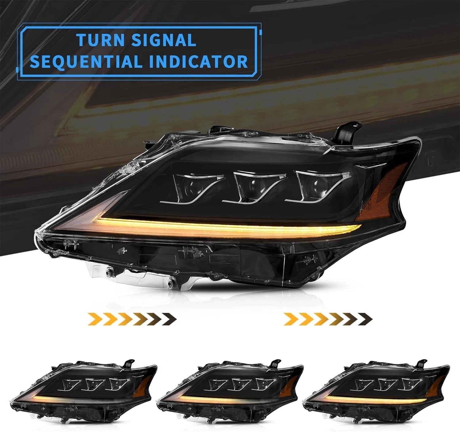 FULL LED HEAD LIGHT LAMP FOR LEXUS RX 350 450H WITH BLUE DRL SEQUENTIAL 13-2015