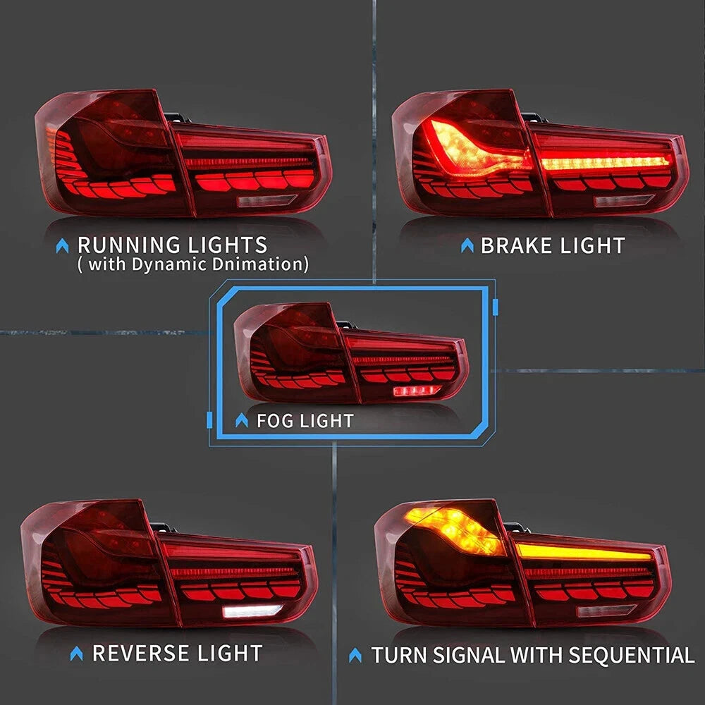 SEQUENTIAL LED GTS REAR TAIL LIGHT LIGHTS LAMP FOR BMW 3 SERIES F30 F80 M3 2012+