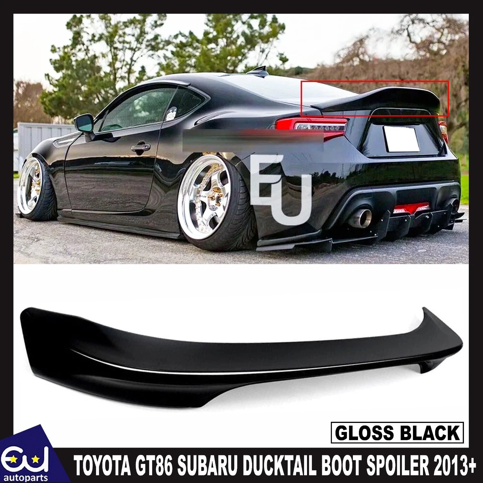 REAR BOOT SPOILER HIGH KICK DUCKTAIL FOR TOYOTA GT86 SUBARU BRZ 13+ GLOSS BLACK