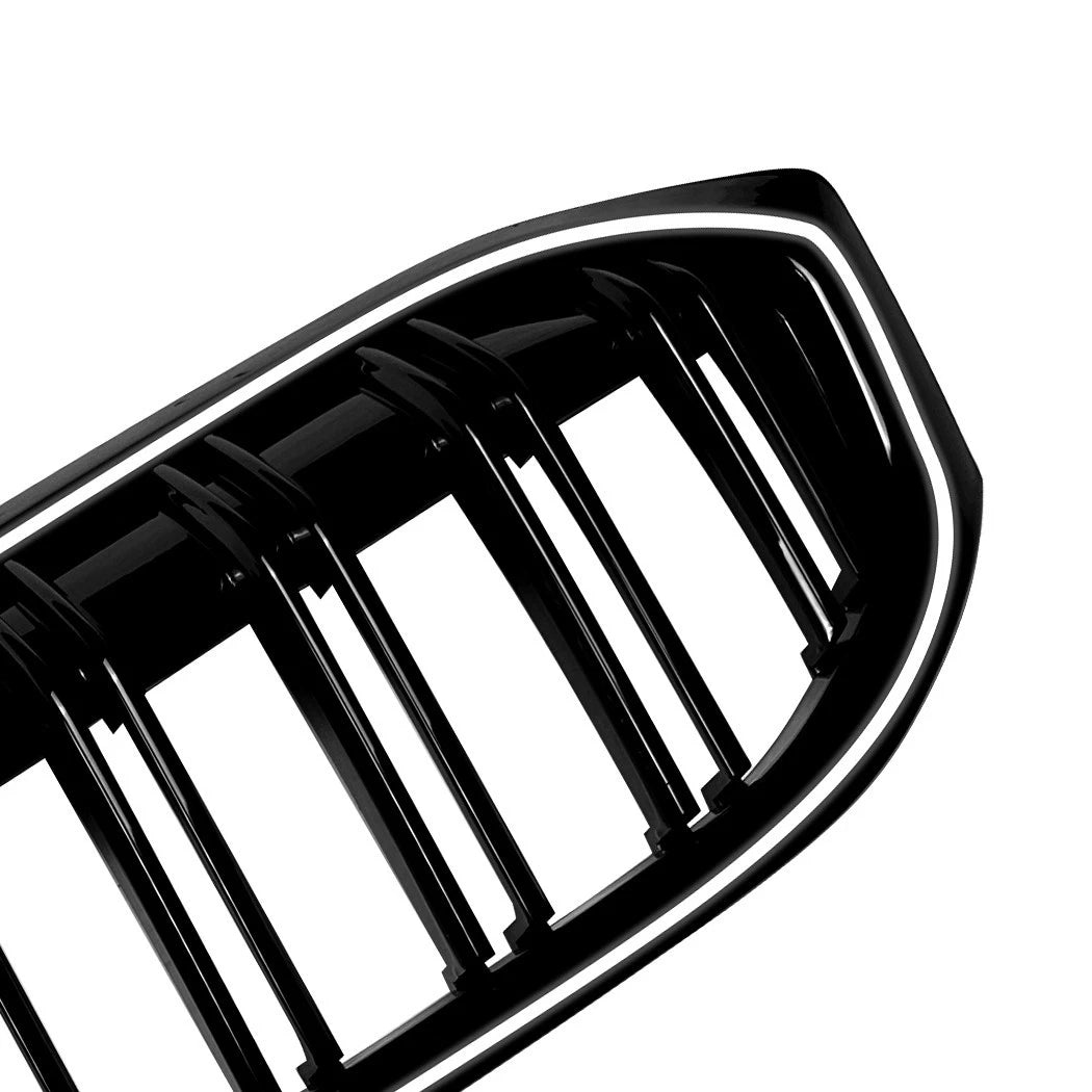 DOUBLE SLAT FOR BMW 3 SERIES G20 G21 LCI LED KIDNEY GRILL GRILLE BLACK 2022+