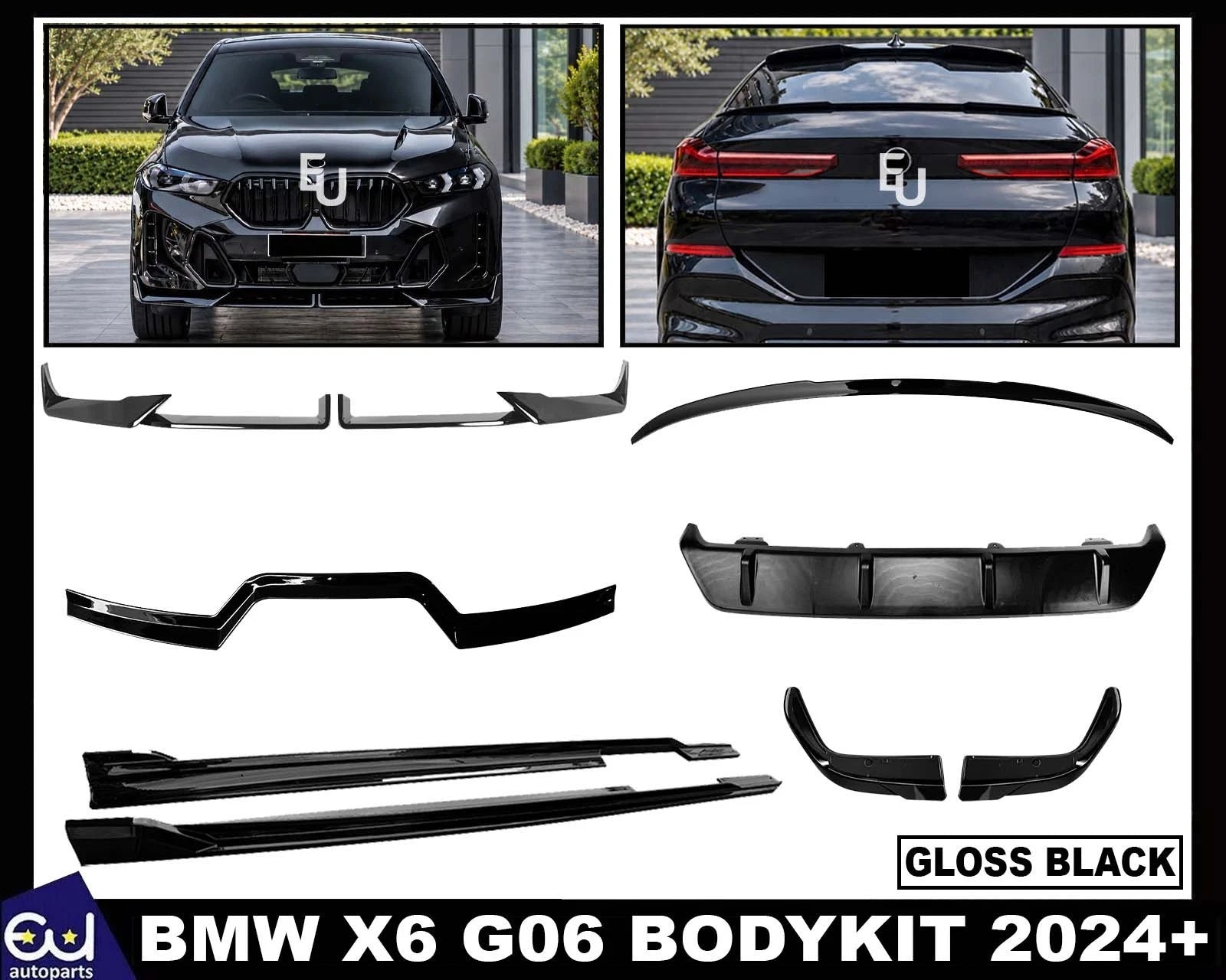 FOR BMW X6 G06 LCI 24+ BODYKIT BODY KIT FRONT SPLITTER LIP REAR DIFFUSER SKIRT
