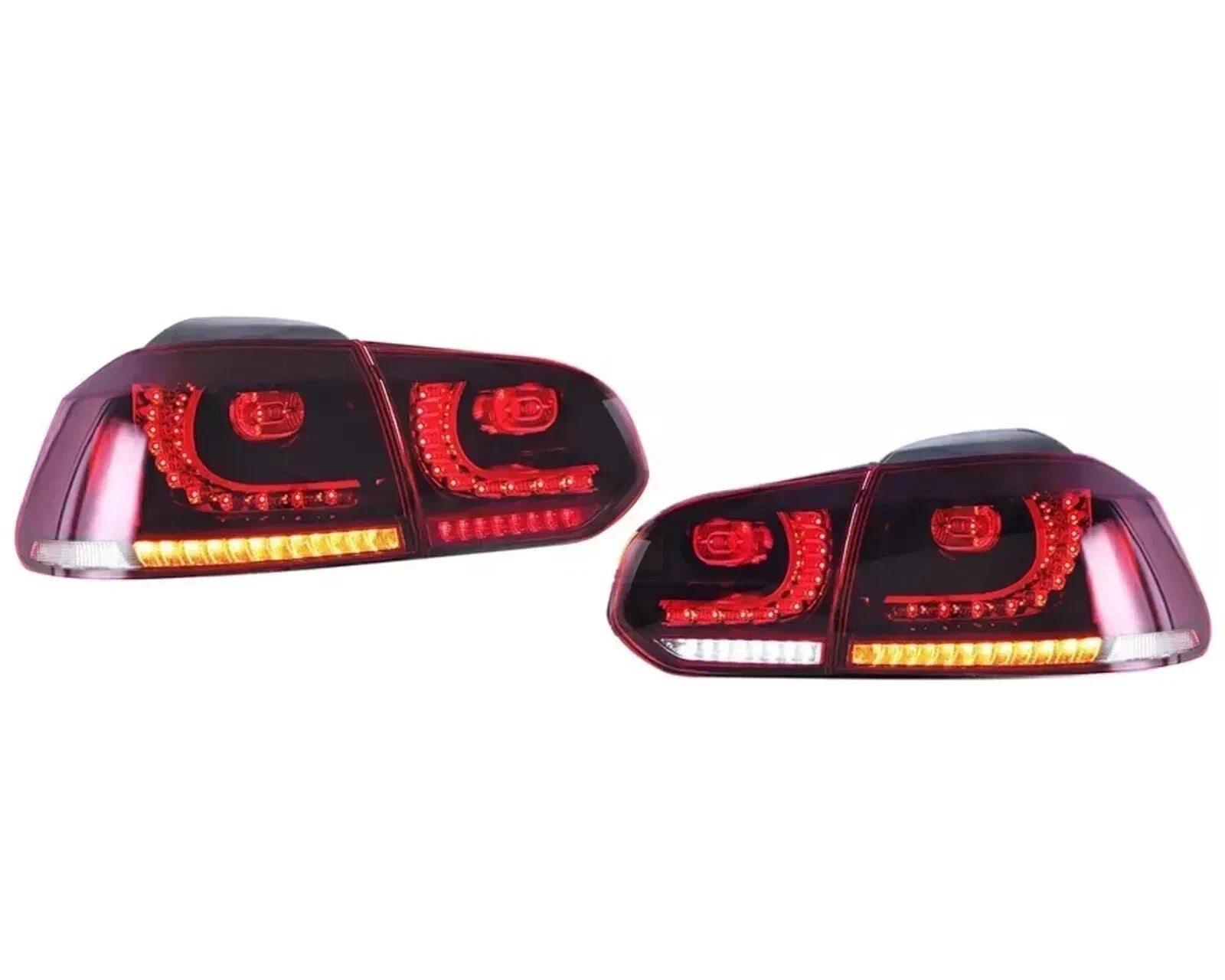 LED HEADLIGHT RED EYE REAR TAIL LIGHTS LAMP SET FOR VW GOLF MK6 08-13 SEQUENTIAL