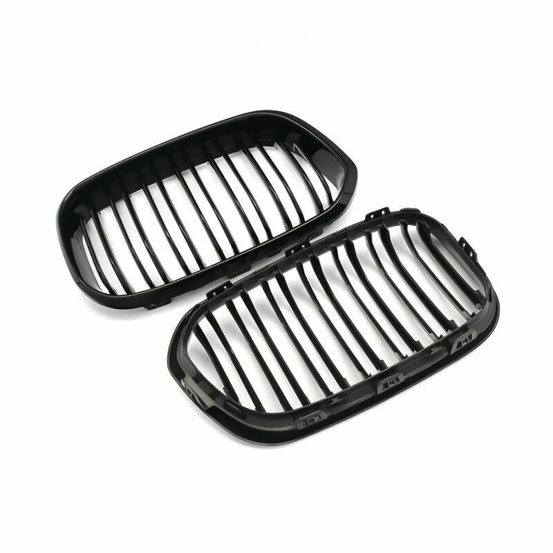 FRONT KIDNEY GRILLE GRILL FOR BMW 1 SERIES F20 F21 GLOSS BLACK TWIN SLAT 15-19
