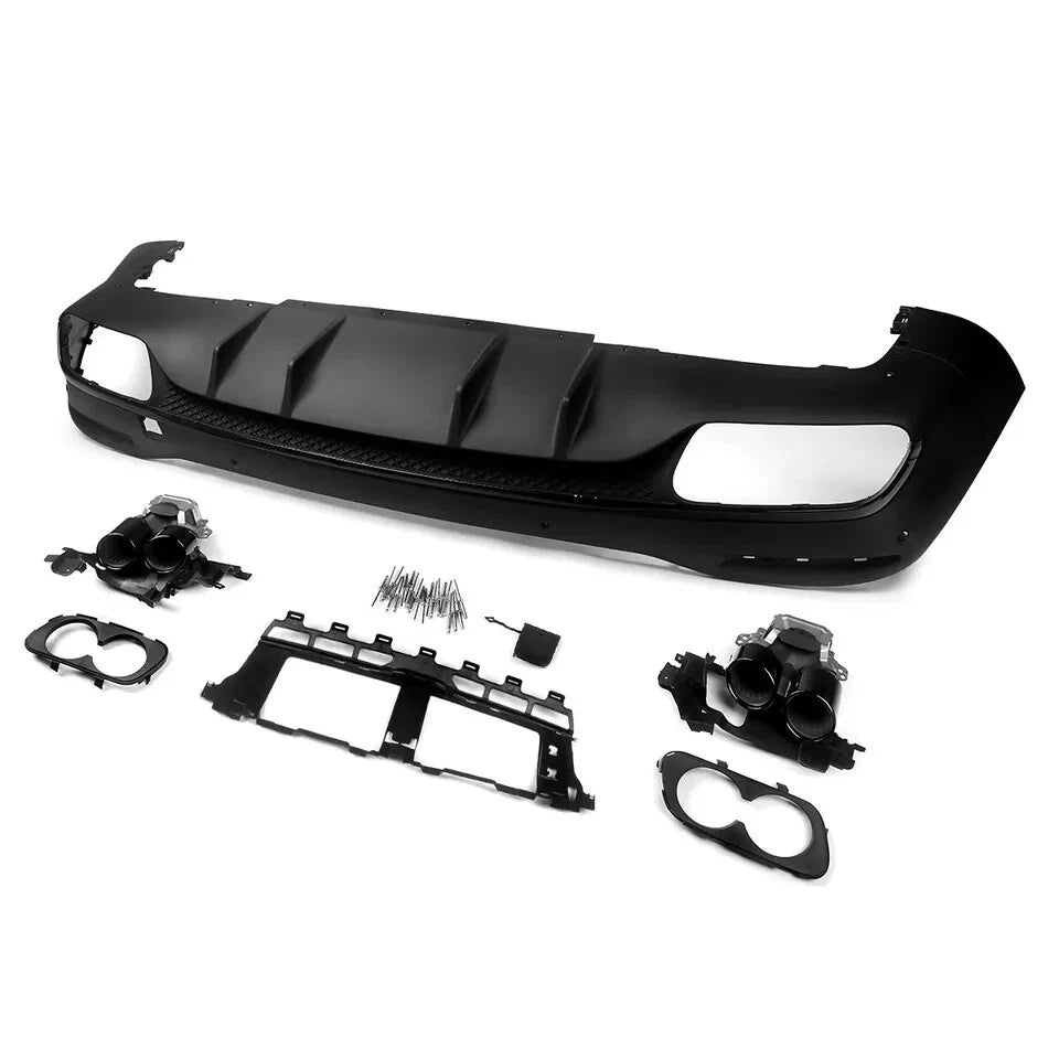 FOR MERCEDES GLE ML V167 W167 GLE53 STYLE REAR DIFFUSER & BLACK TAILPIPES 2019+