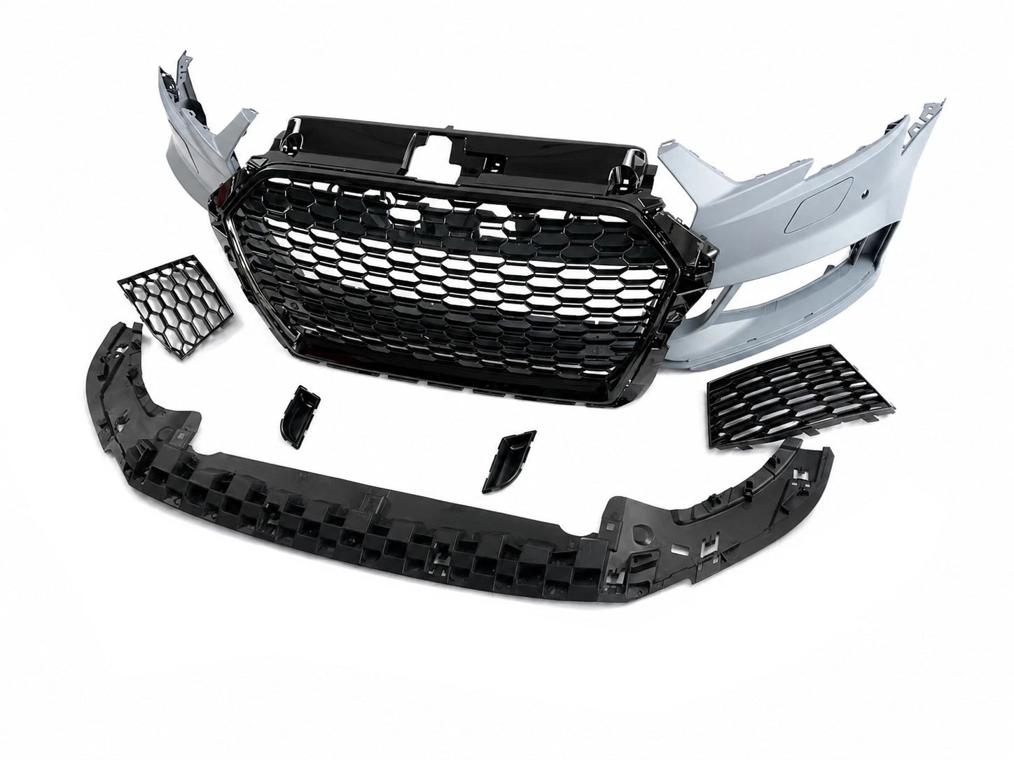 RS3 STYLE FRONT BUMPER CONVERSION KIT FOR AUDI A3 S3 8V 2016–2020 FACELIFT SEDAN