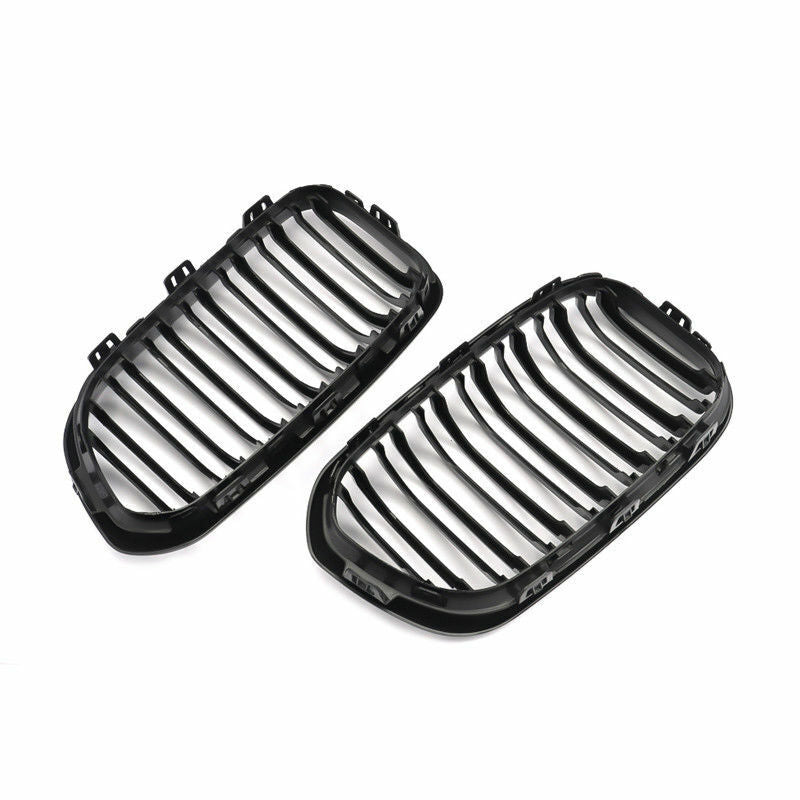 FRONT KIDNEY GRILLE GRILL FOR BMW 1 SERIES F20 F21 GLOSS BLACK TWIN SLAT 15-19