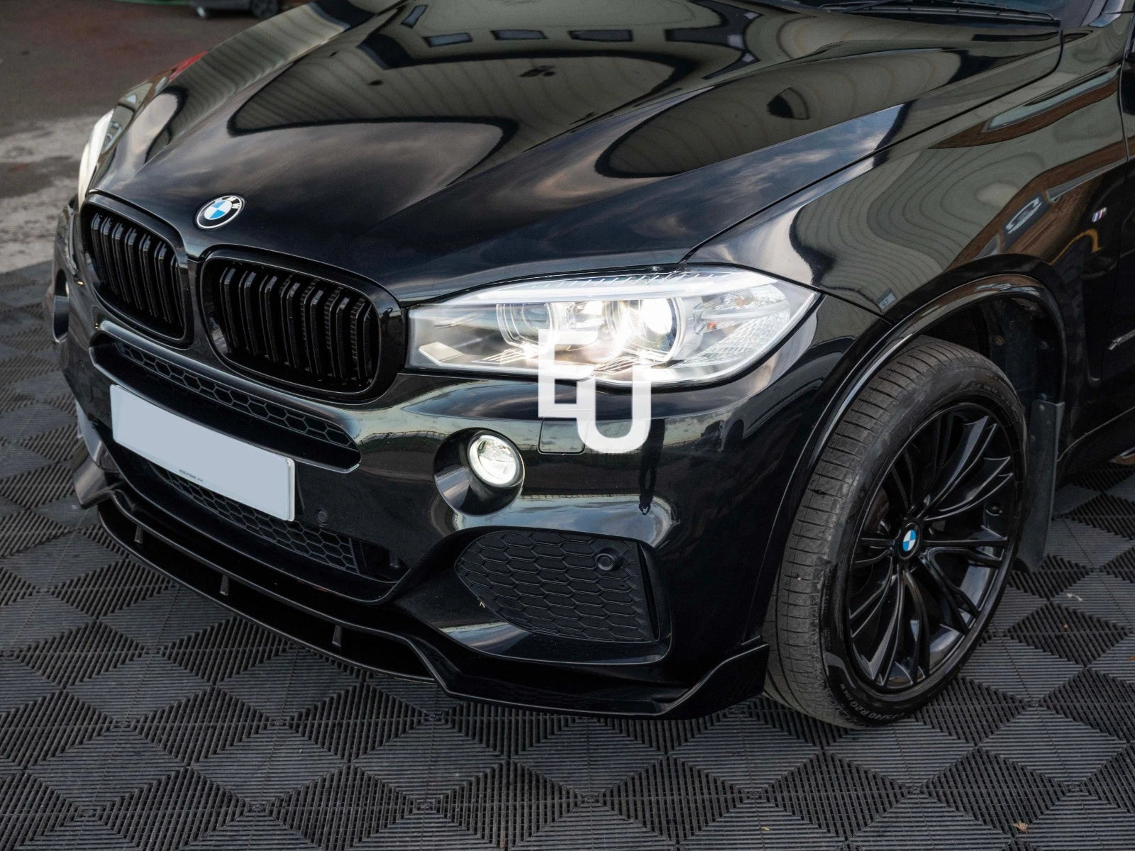 FOR BMW X5 F15 M SPORT FRONT BUMPER SPLITTER LIP SPOILER KIT GLOSS BLK 2013-2018