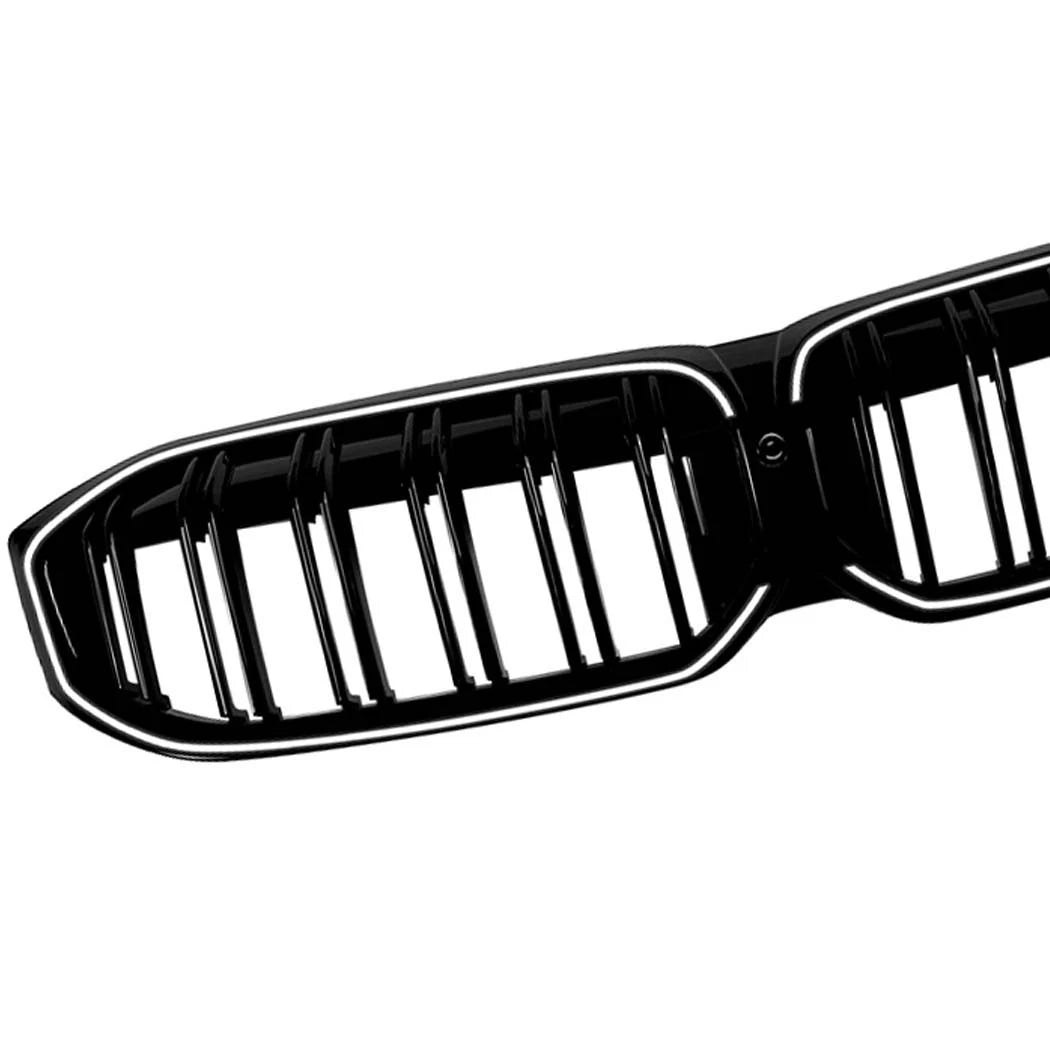 DOUBLE SLAT FOR BMW 3 SERIES G20 G21 LCI LED KIDNEY GRILL GRILLE BLACK 2022+