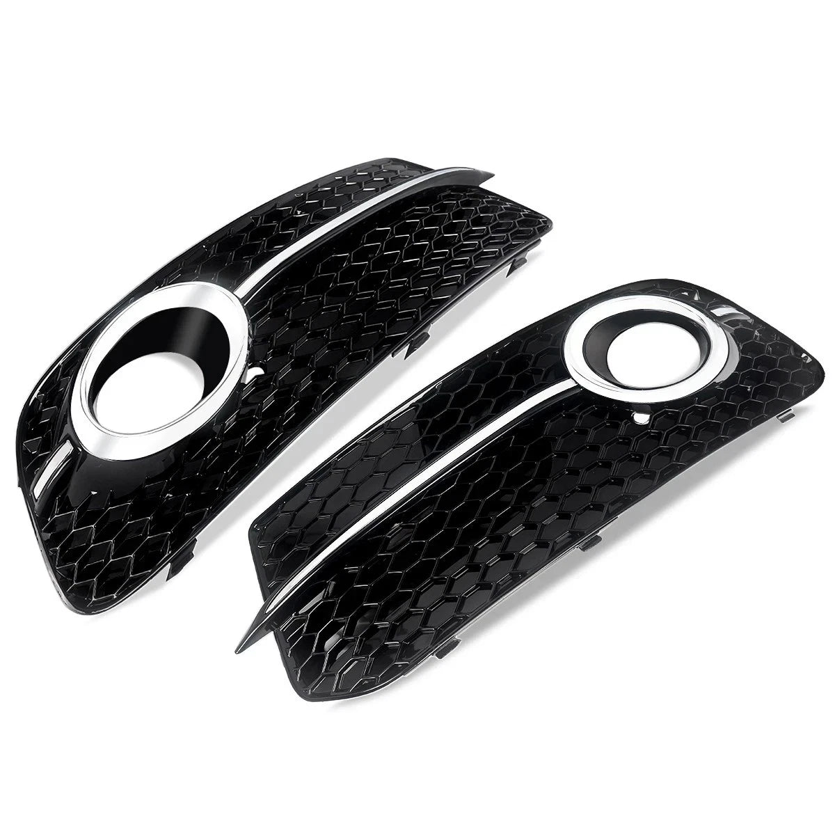 FOR AUDI Q5 2013–2017 GLOSS BLACK FRONT BUMPER FOG LIGHT GRILLE COVER SQ5 STYLE
