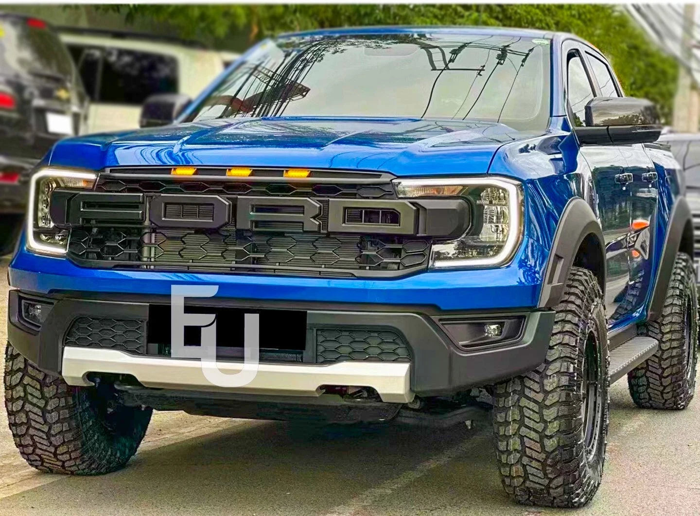 MATTE BLACK RAPTOR STYLE BUMPER WHEEL ARCHES BODYKIT KIT FOR FORD RANGER T9 22+