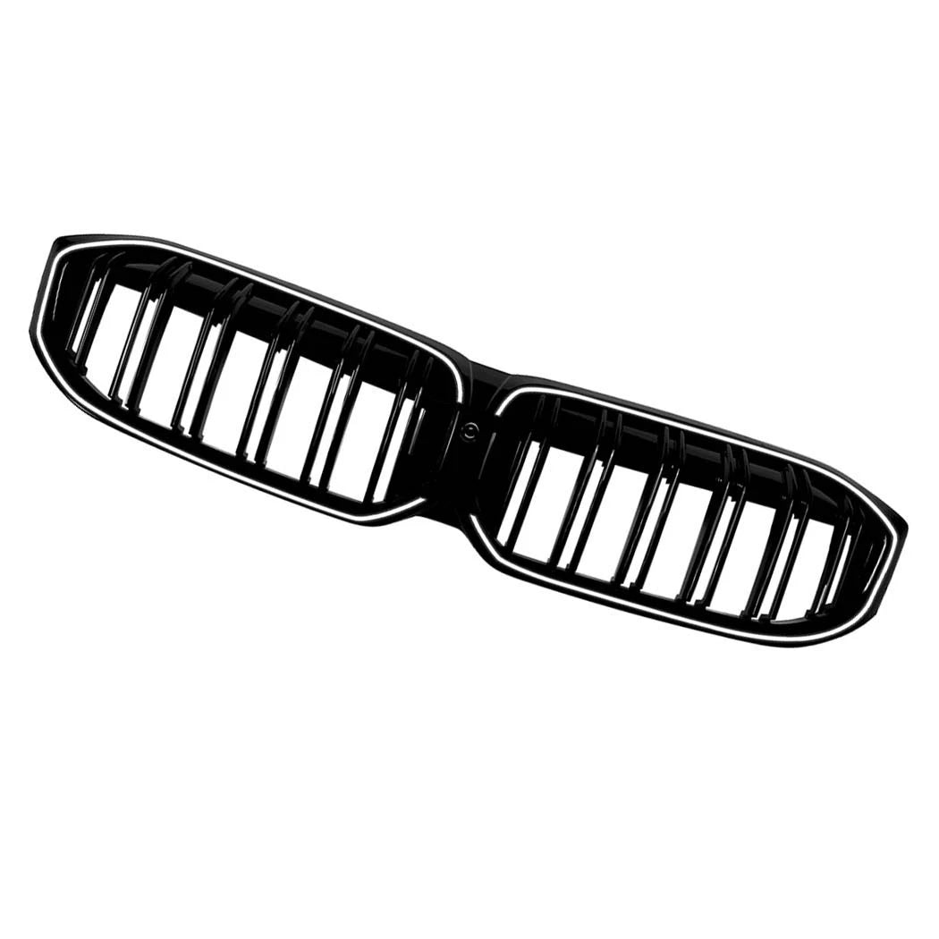 DOUBLE SLAT FOR BMW 3 SERIES G20 G21 LCI LED KIDNEY GRILL GRILLE BLACK 2022+