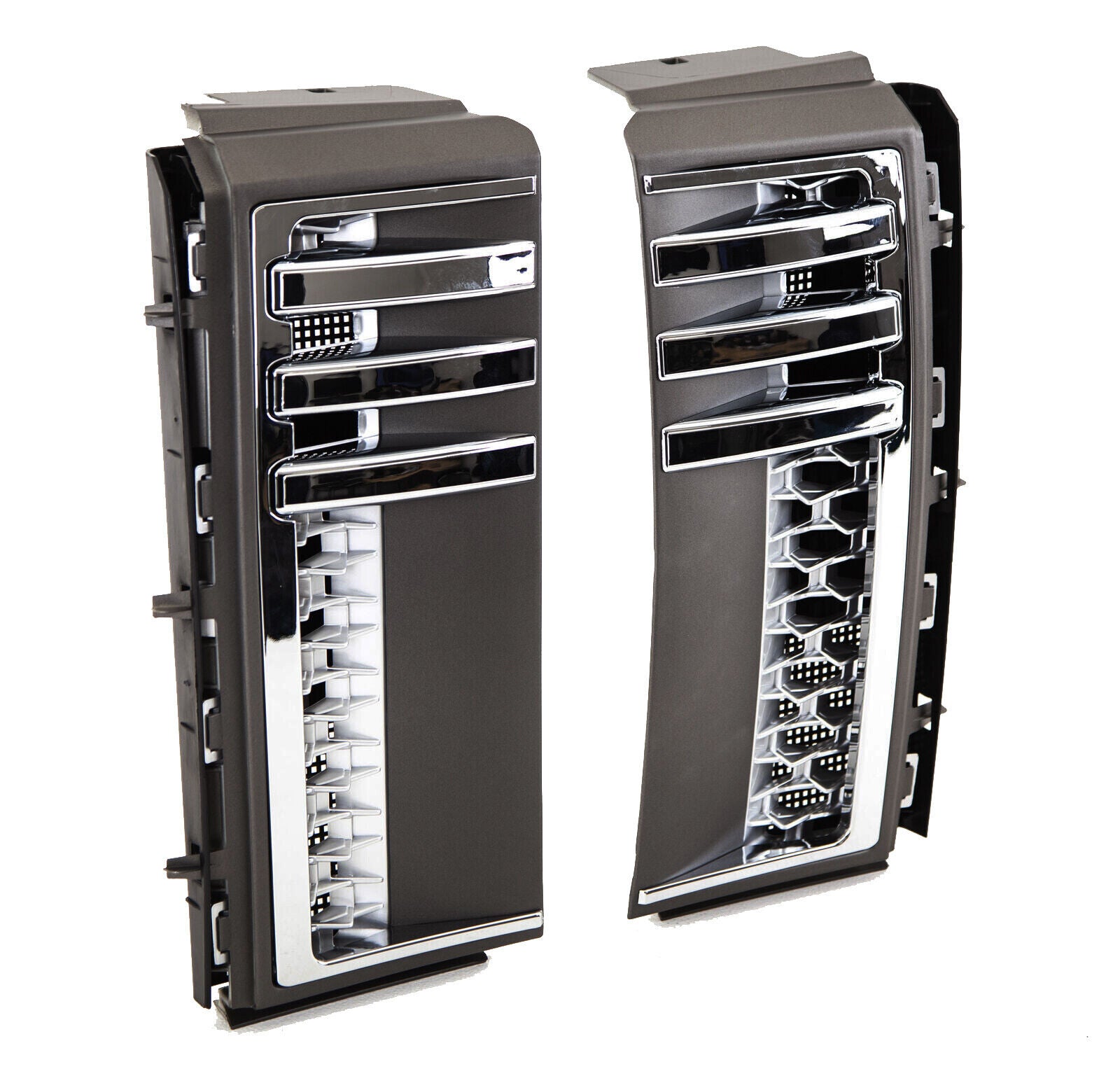 FOR RANGE ROVER L322 VOGUE 05-12 SIDE VENTS IN GLOSS BLACK & CHROME WING GRILLES