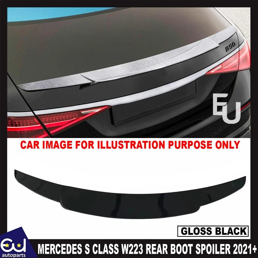 FOR MERCEDES S CLASS W223 BBS REAR BOOT TRUNK SPOILER WING LIP 2021+ GLOSS BLACK