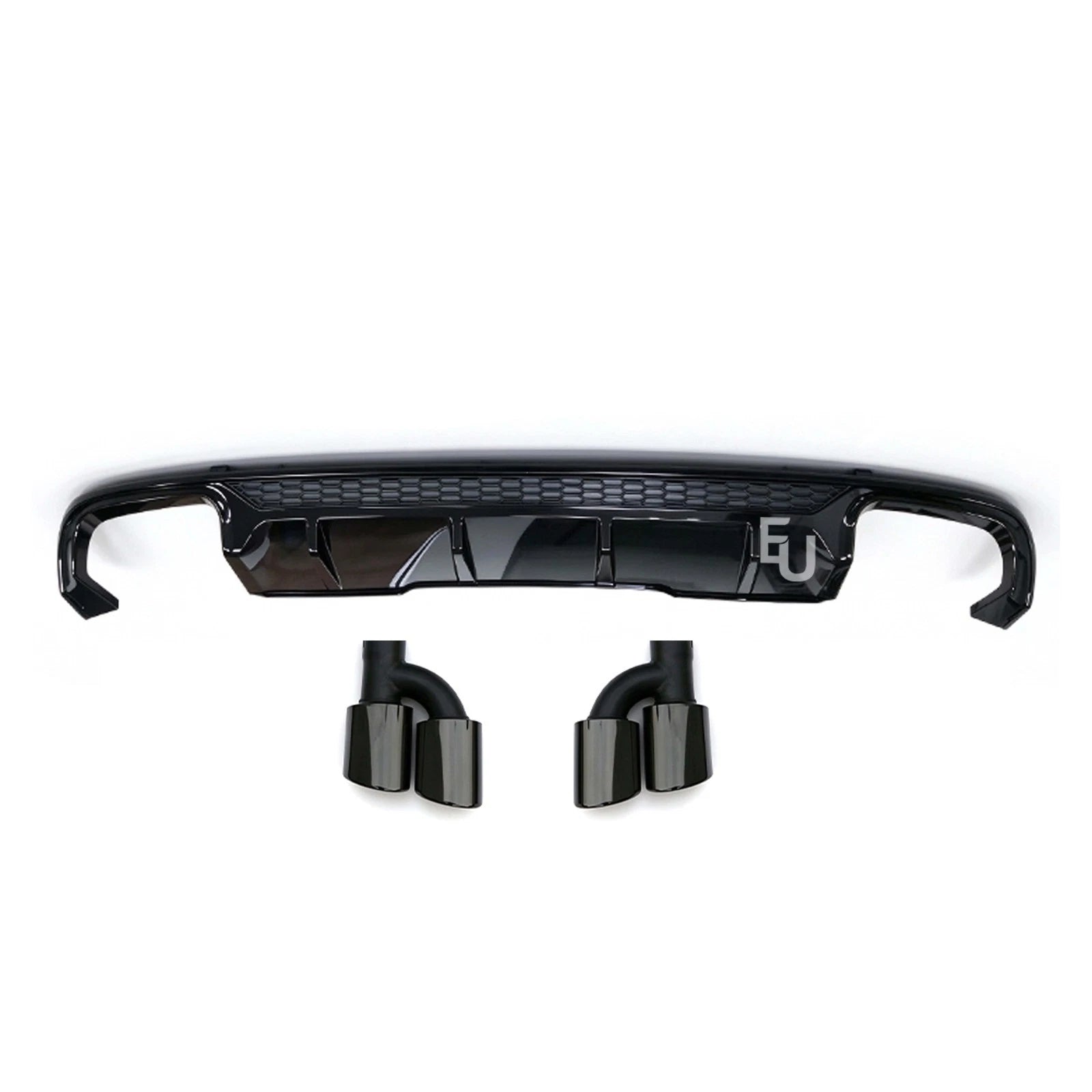 S4 STYLE REAR DIFFUSER W/TAILPIPE FOR AUDI A4 B9 SE STANDARD PRE-LCI 2015-2019