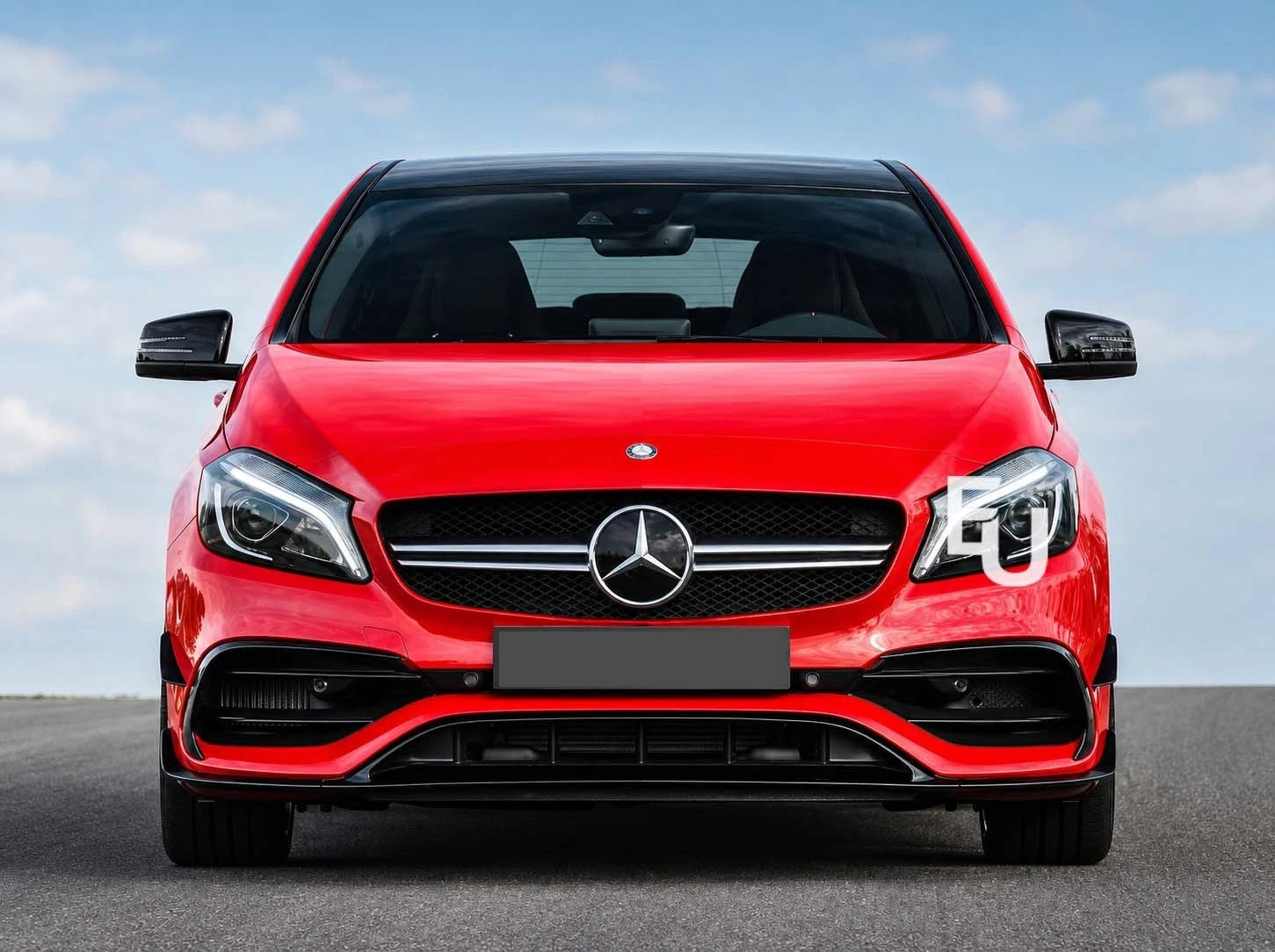 AERO KIT FOR MERCEDES A CLASS W176 AMG FRONT SPLITTER LIP FINS GLOSS BLACK 16-18