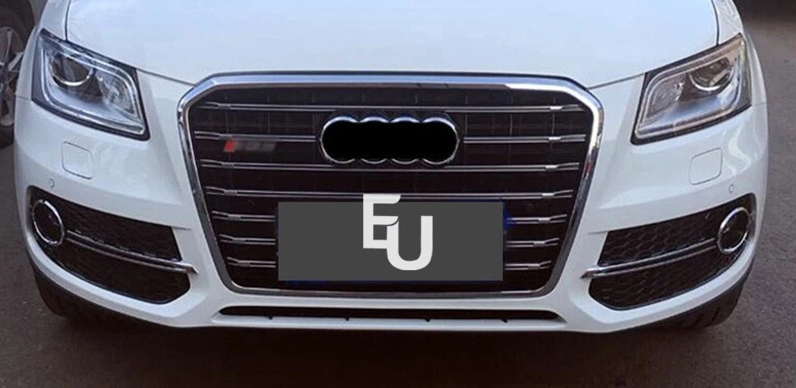 FOR AUDI Q5 2013–2017 GLOSS BLACK FRONT BUMPER FOG LIGHT GRILLE COVER SQ5 STYLE