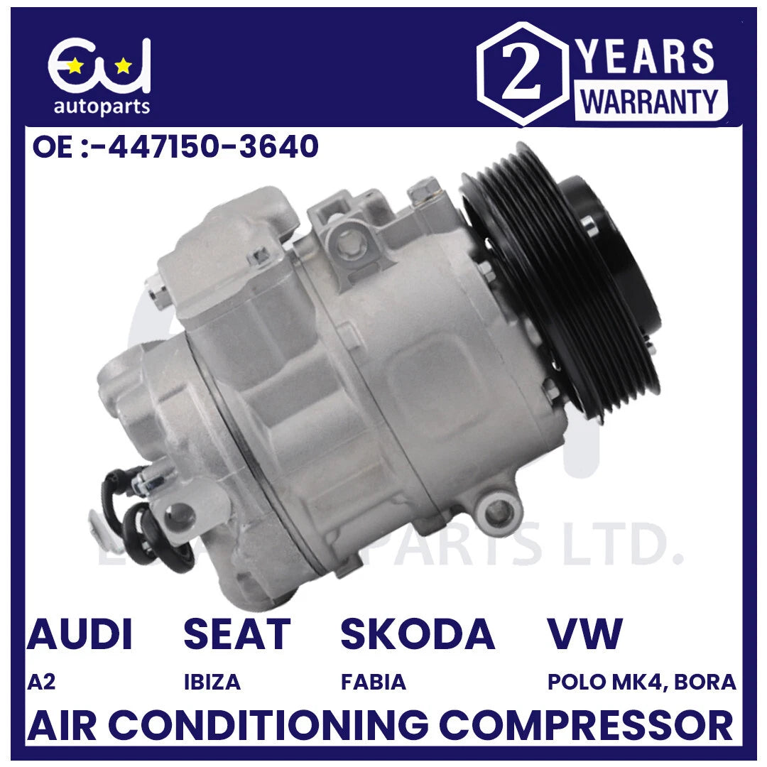 AIR CON AC COMPRESSOR FOR AUDI A2 TT SEAT IBIZA MK3 MK4 TOLEDO OCTAVIA MK2 RAPID