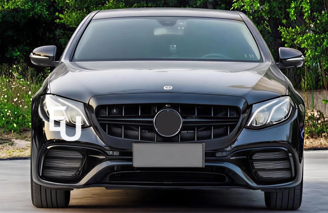 FOR MERCEDES W213 C238 E63 STYLE FULL FRONT BUMPER GRILLE BODYKIT PRIMED 2016-20
