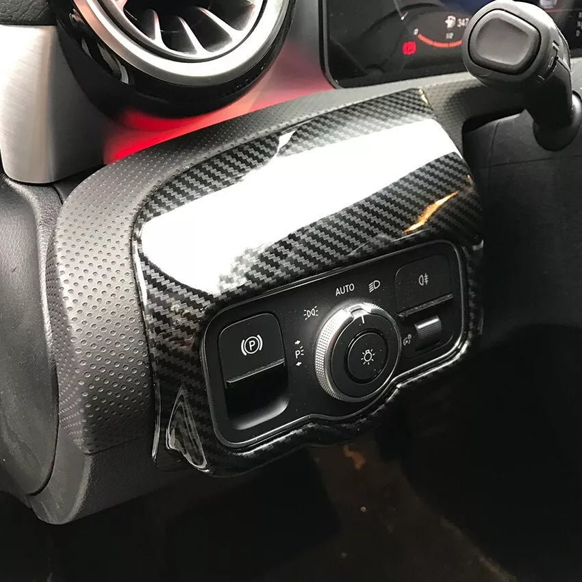 FOR MERCEDES A CLA CLASS W177 C118 ABS CARBON LIGHT CANTROL PANEL COVER TRIM