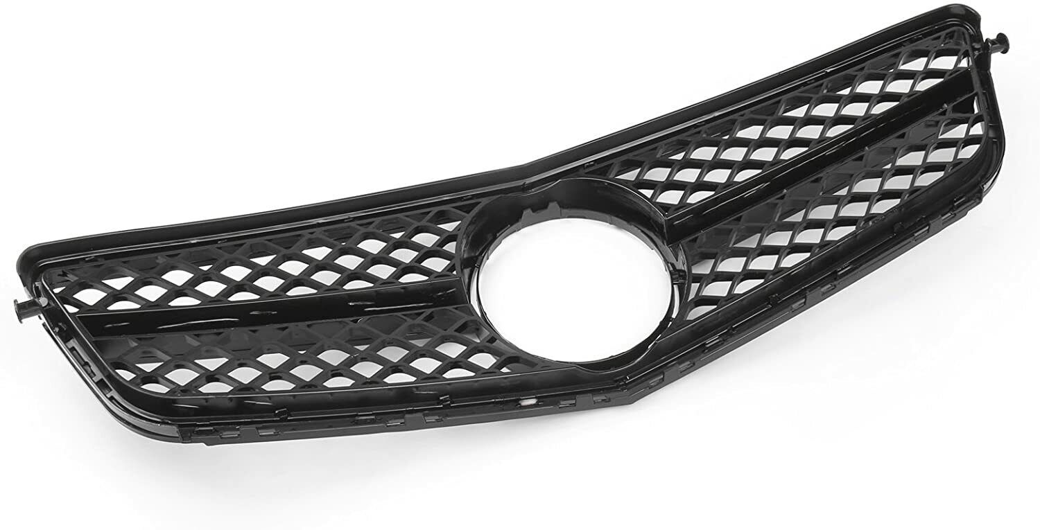 AMG STYLE FRONT RADIATOR GRILLE FOR MERCEDES C-CLASS C204 W204 S204 GLOSS BLACK
