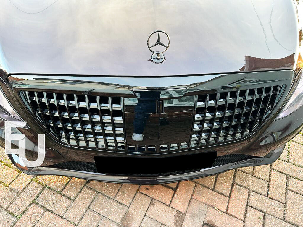FOR MERCEDES BENZ S CLASS W222 S350 14+ MAYBACH STYLE FRONT GRILL GRILLE BLACK