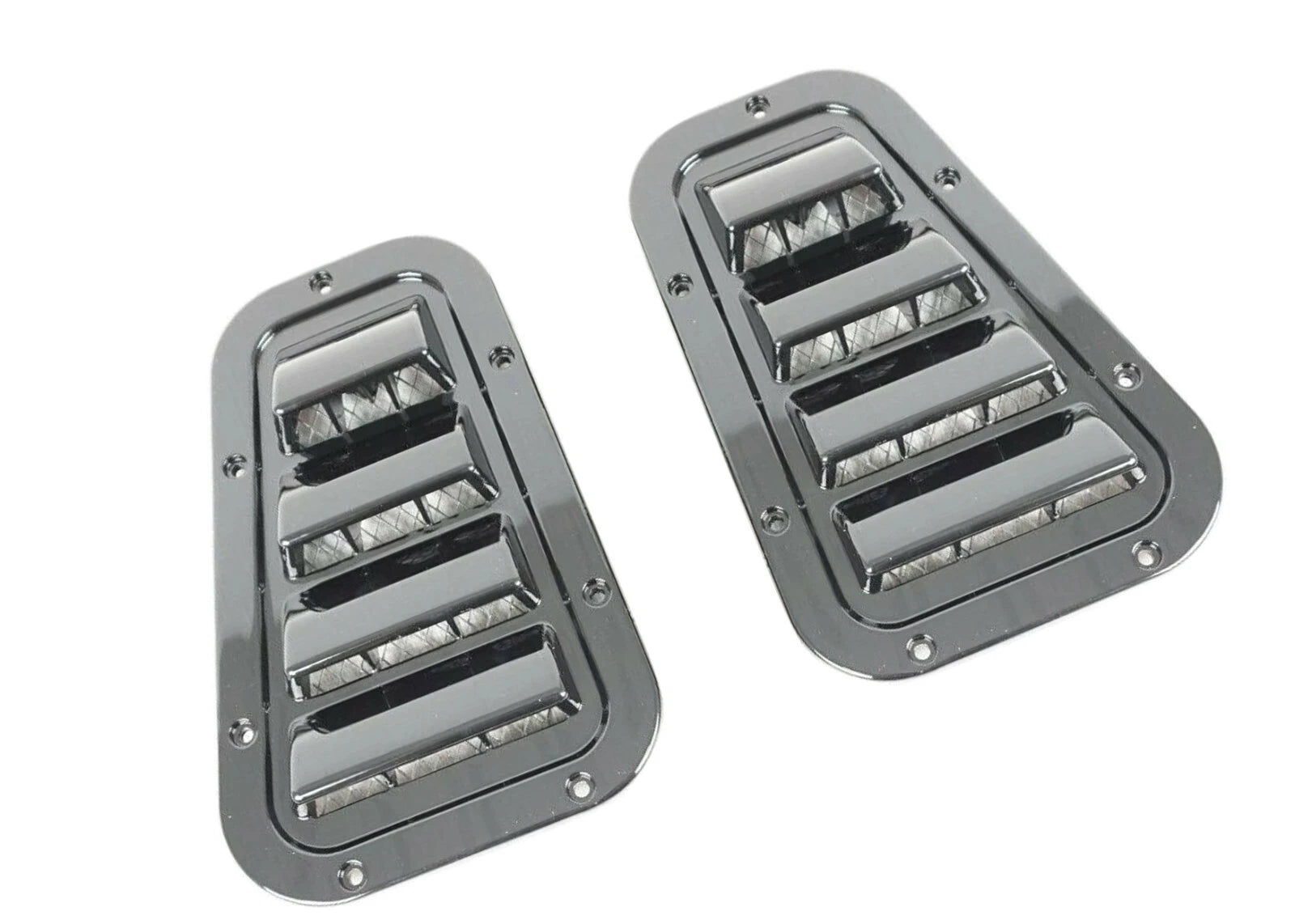 FOR LAND ROVER DEFENDER 90 110 TOP AIR INTAKE VENTS GLOSS BLACK WING BONNET SET